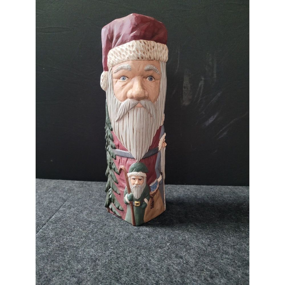 Holiday Pillar Candle Holder Ceramic Glittery 10” Tall Signed Biddie 1992